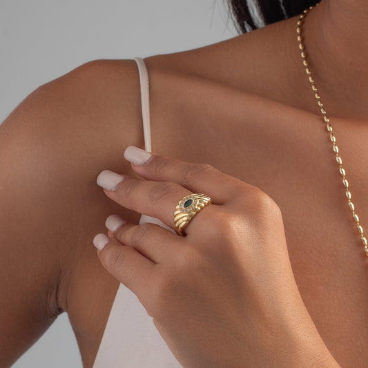 Twisted Dome Ring with middle stone