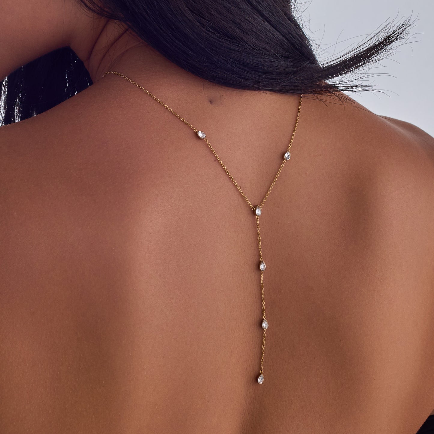 Mini Stones Lariat Necklace