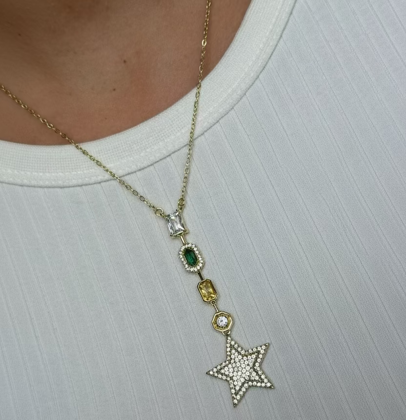 Pastel Star Lariat Necklace