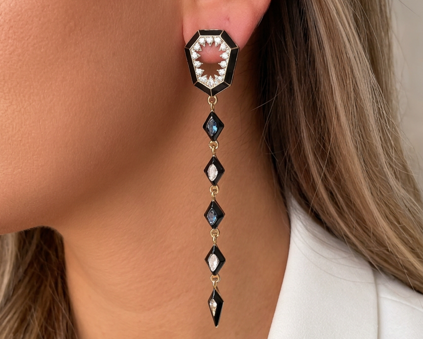 Lariat Stones Earring