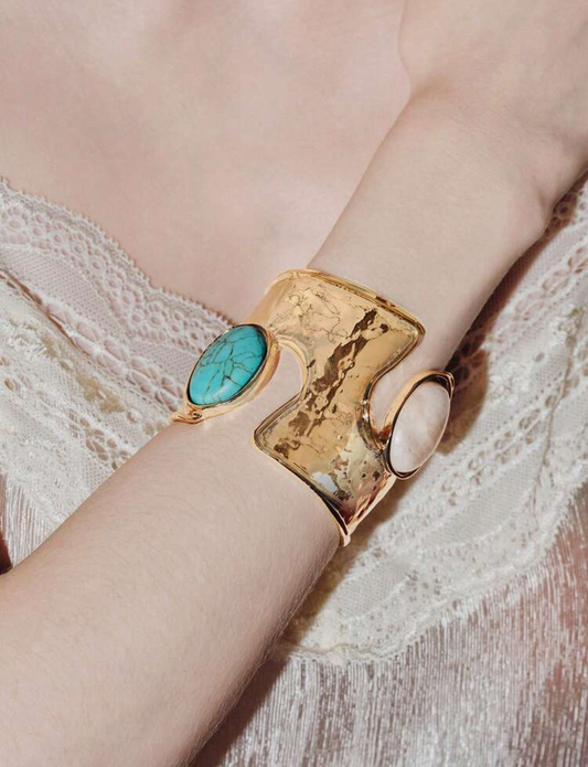 Hammered Stone Bangle