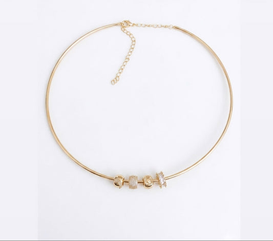 Pandora Hoop Choker (Gold Charms)