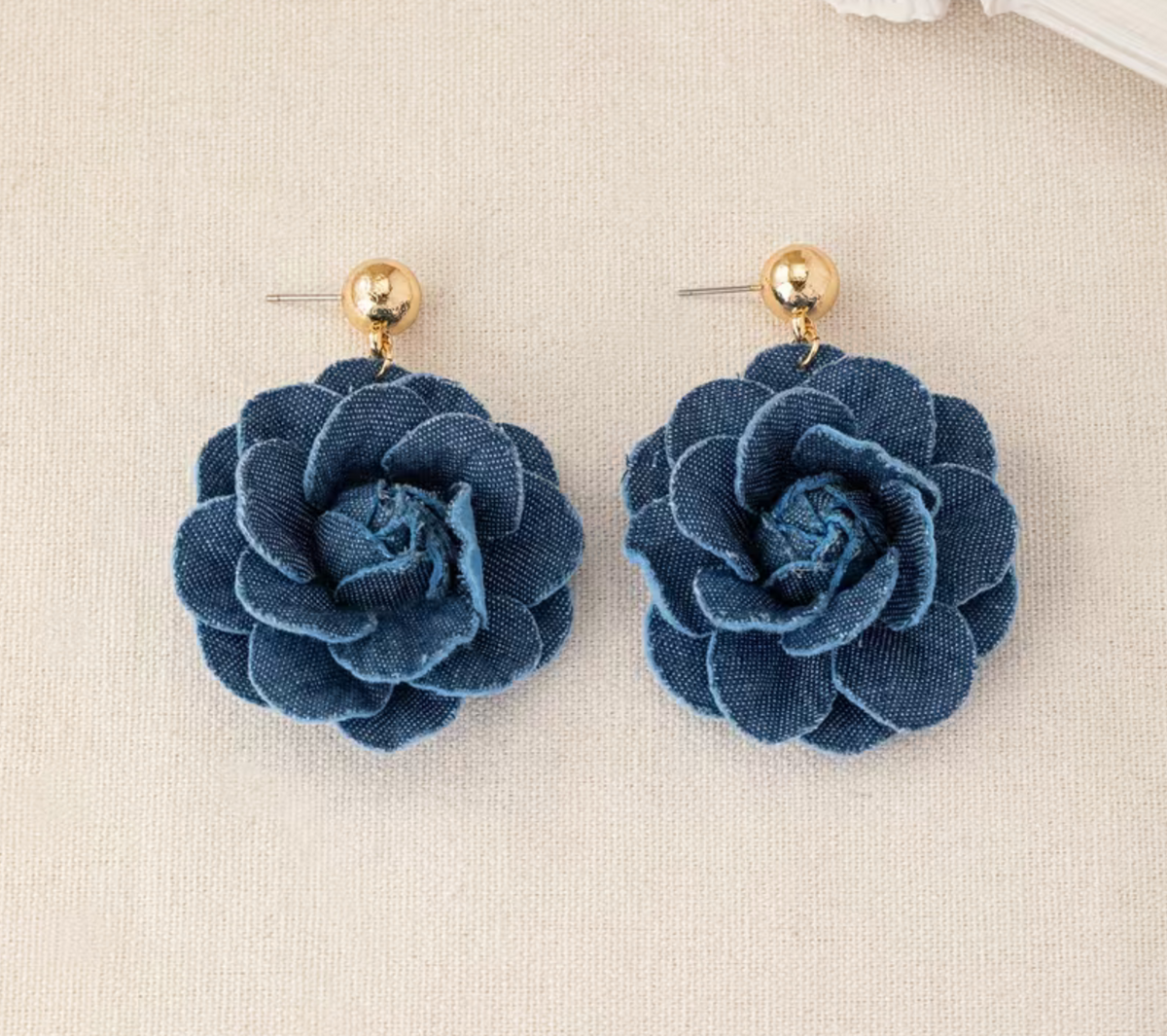 The Denim Flower Earring