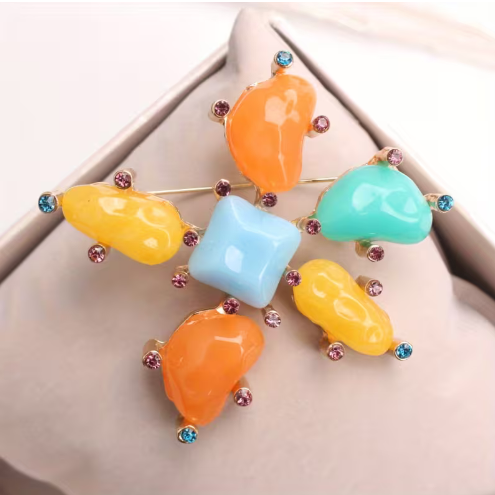 Jumbo Resin Flower Brooch