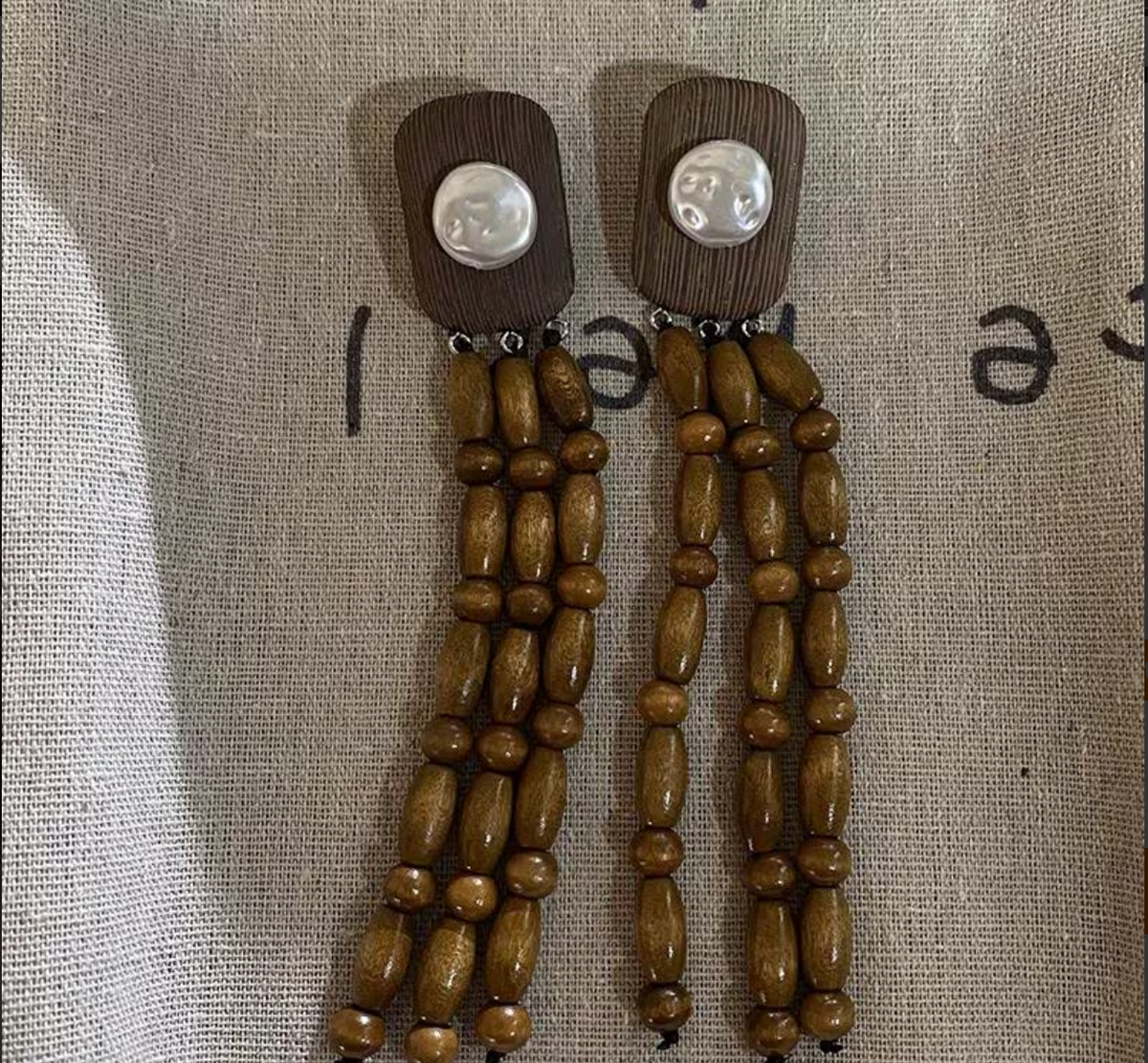 Wood Tassel Earring