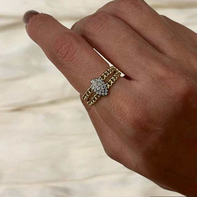 Double Lined Marquis Ring