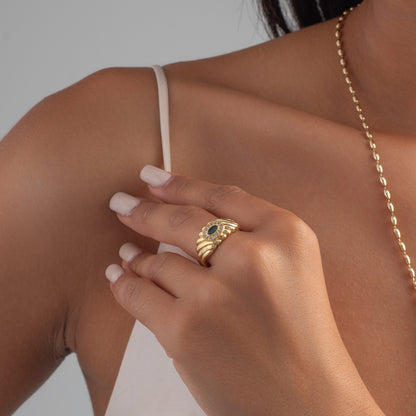 Twisted Dome Ring with middle stone