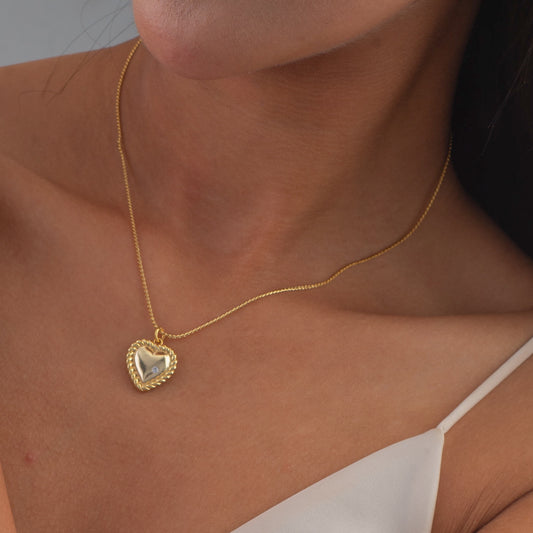 Crystal Heart Charm Necklace