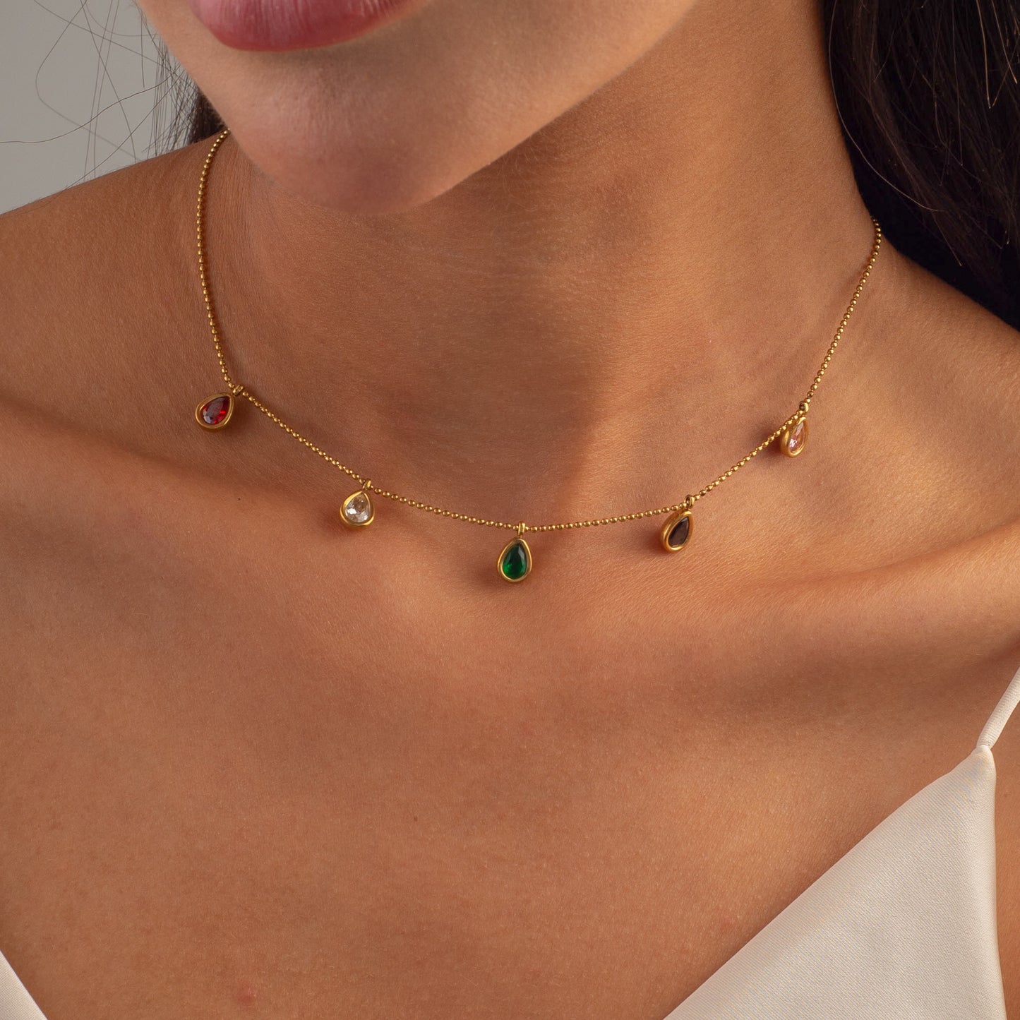 Colorful Droplets Necklace