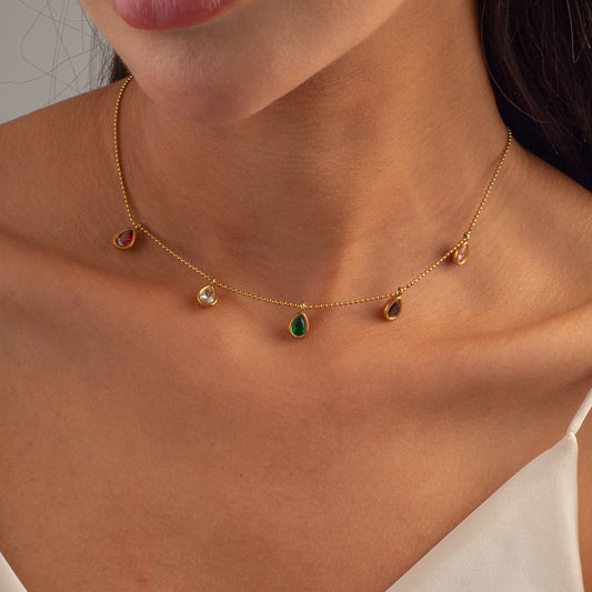 Colorful Droplets Necklace