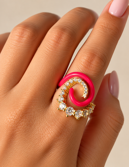 Enamel Swirl Ring