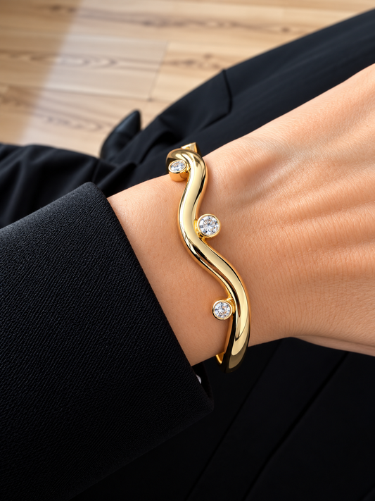Wavy Stones Bangle
