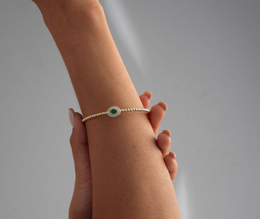 Middle Emerald Bubbly Bangle