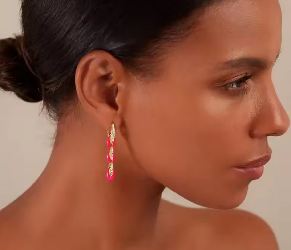 Long Neon  Enamel Earring