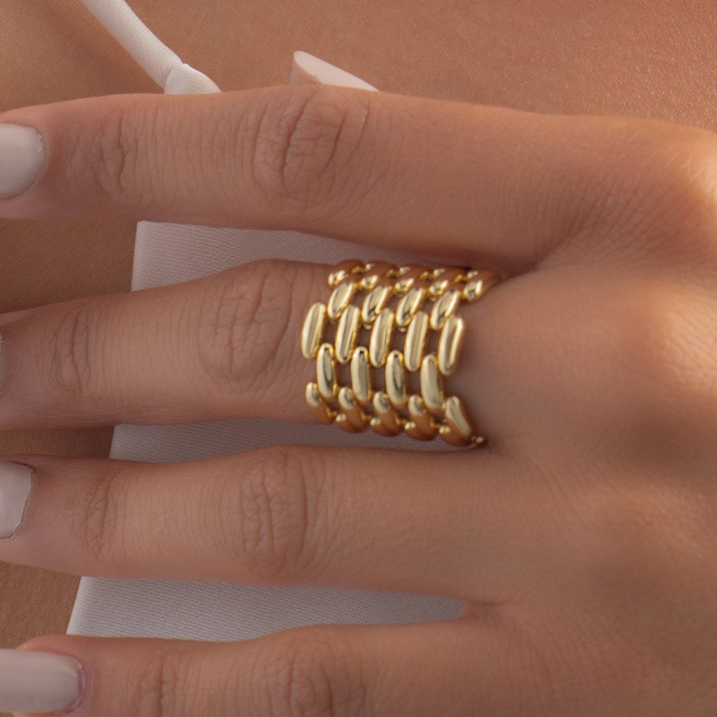 Woven Chunky Chain Ring