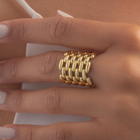 Woven Chunky Chain Ring