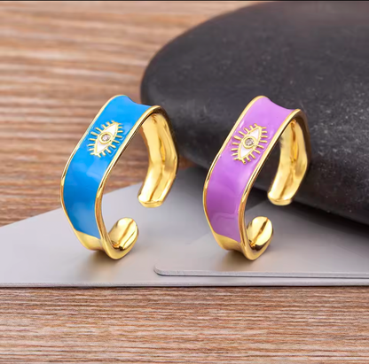 Enamel Eye Ring