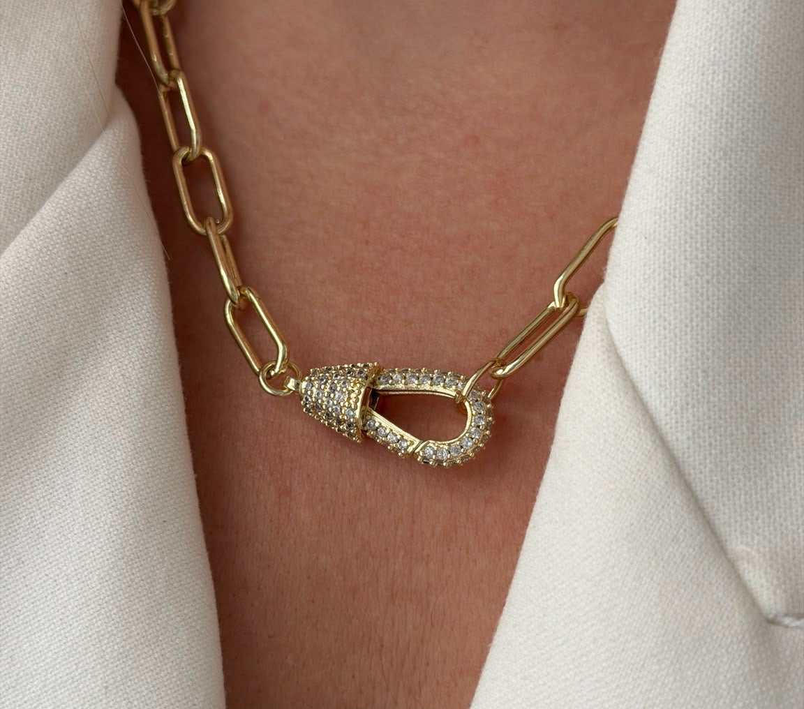 Front Locket Paperclip Necklace