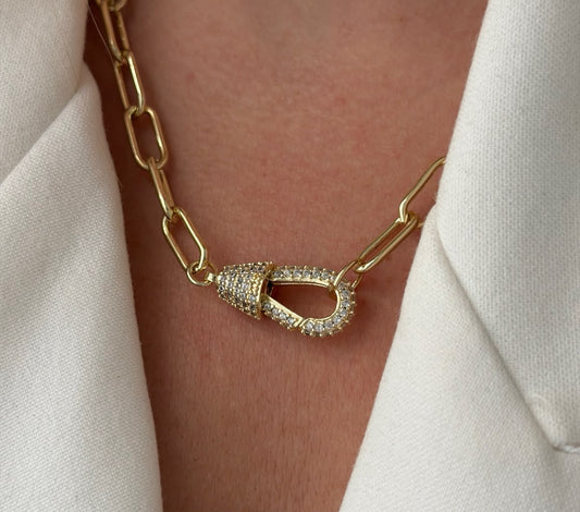 Front Locket Paperclip Necklace