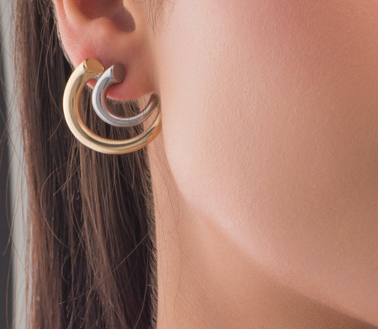 Duo Double Circles Earring