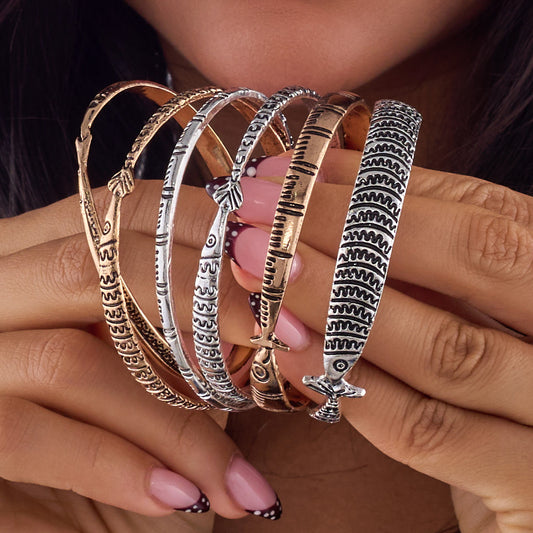 Oxidized Bangle Set