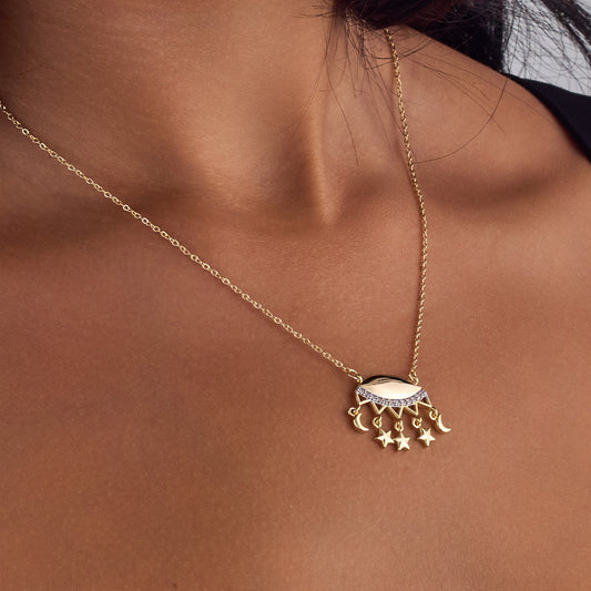Gold Evil Eye Necklace