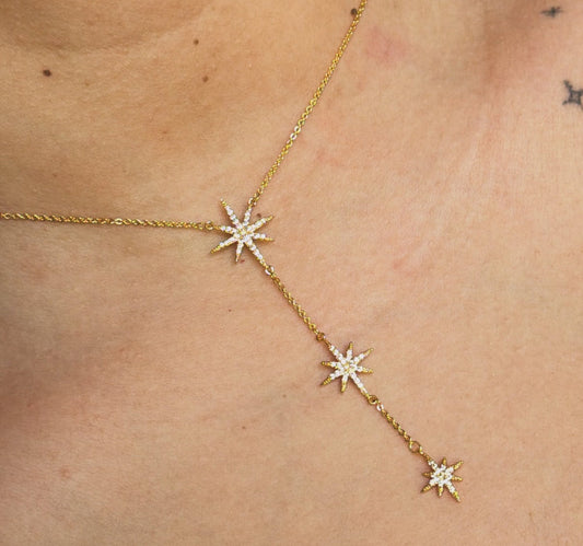 Mini Stars Lariat Necklace