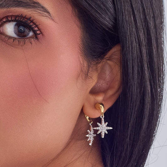 Double Studded Star Earring