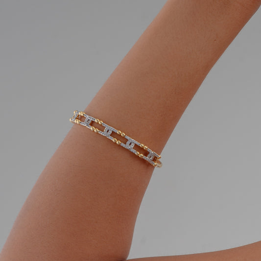 Double Chained Zircon Bangle