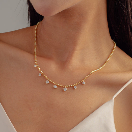 Dangling Bubbly Circles Necklace