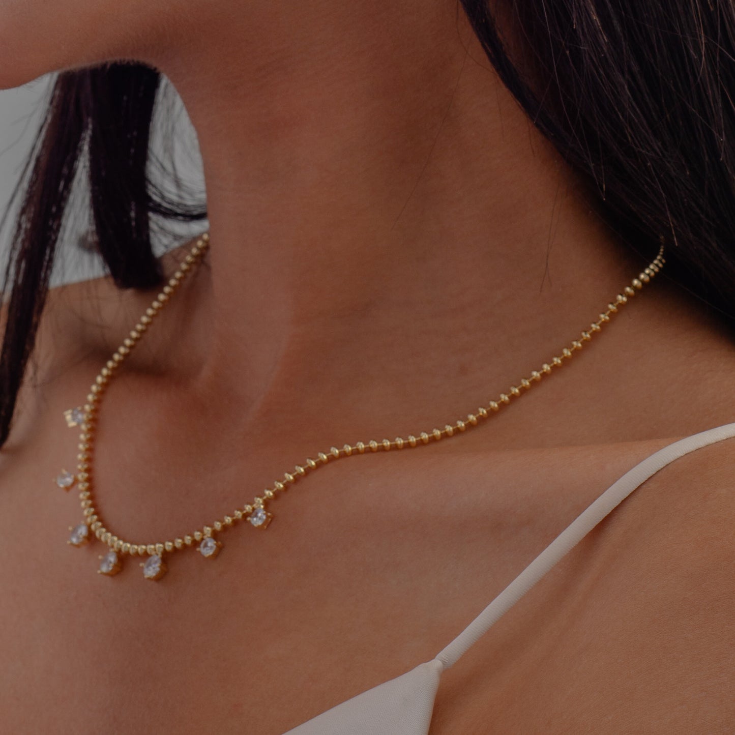 Dangling Bubbly Circles Necklace