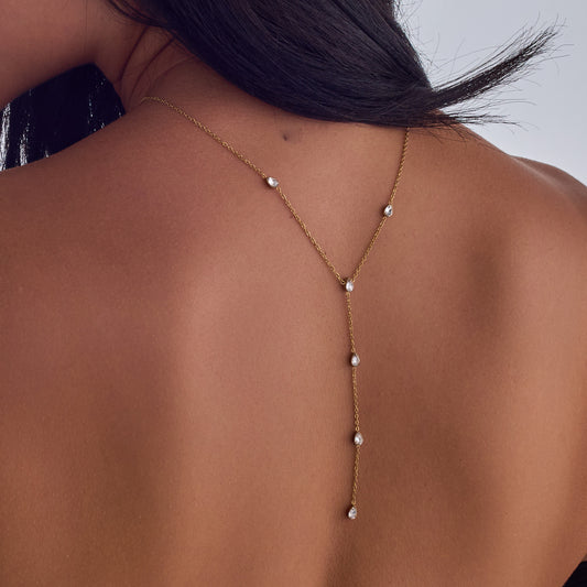 Mini Stones Lariat Necklace