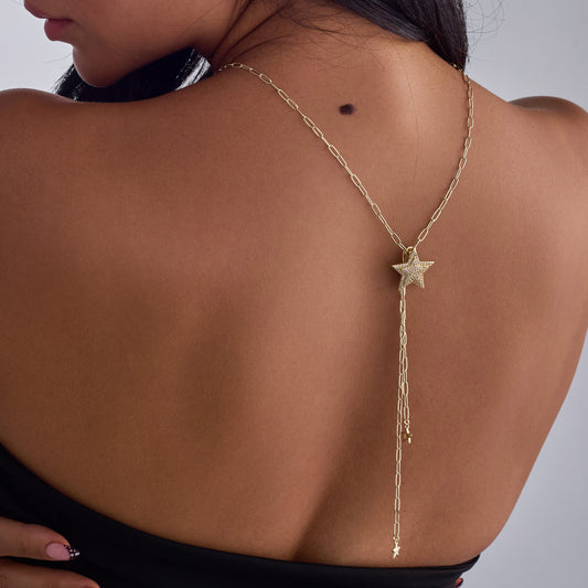Dangling stars Lariat Necklace