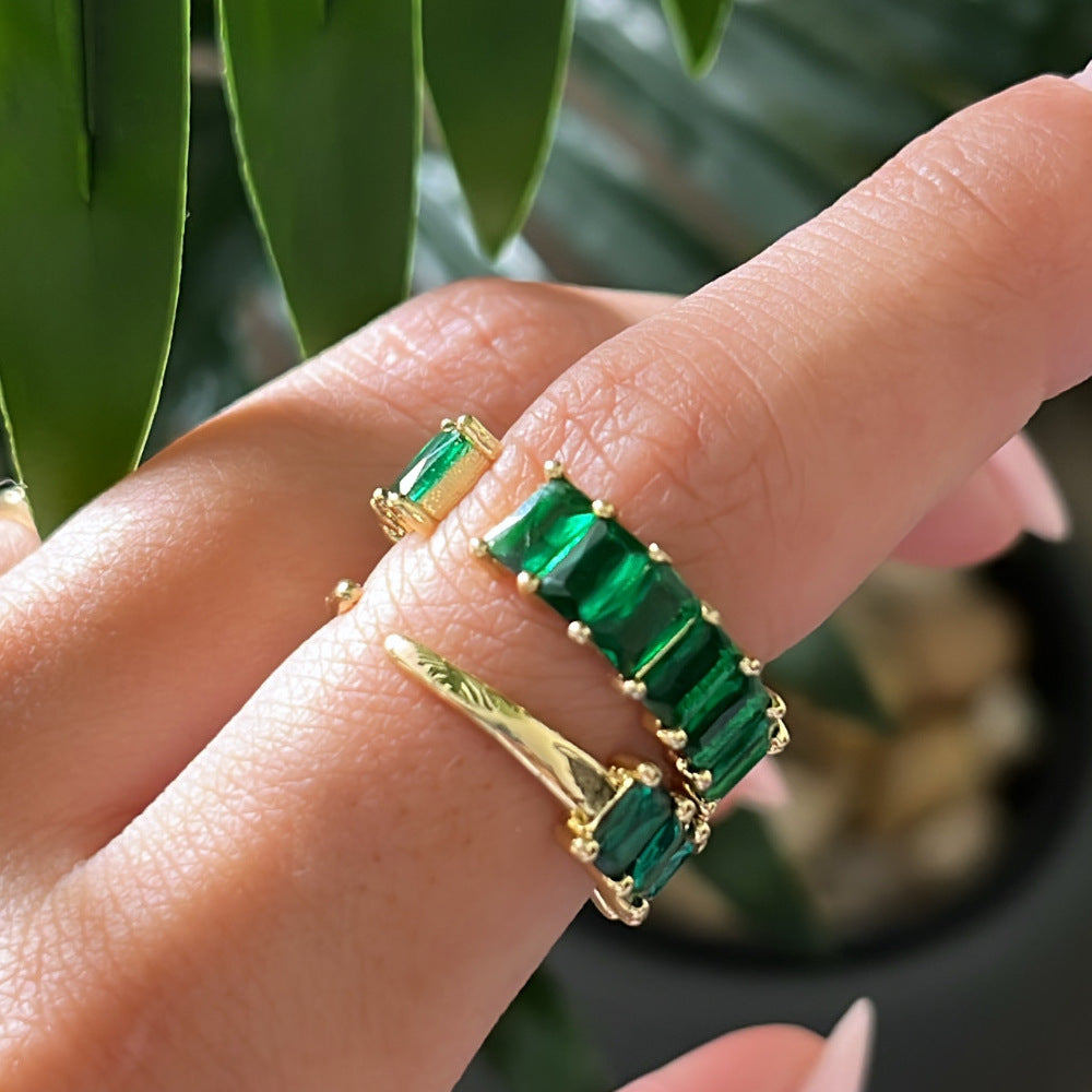 Emerald Baguette Ring