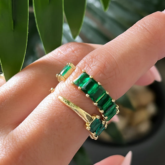 Emerald Baguette Ring