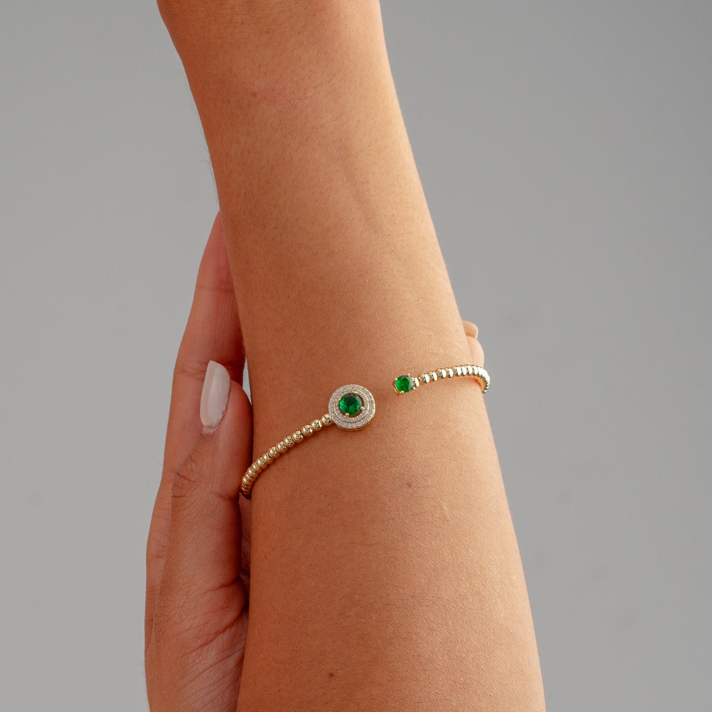 Stretchy Bubble Emerald Bangle