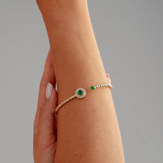 Stretchy Bubble Emerald Bangle