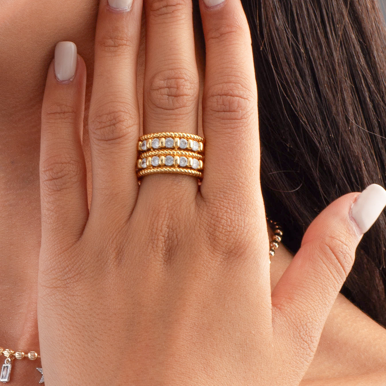 Double French Pavé Ring