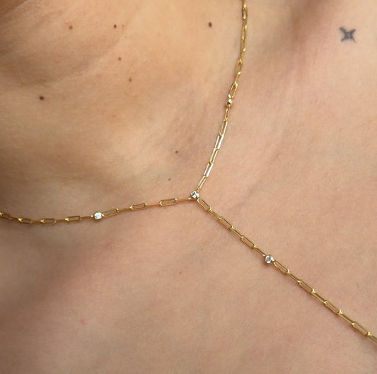 Mini Paperclip Lariat Necklace