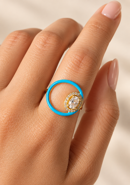 Enamel Stone Ring