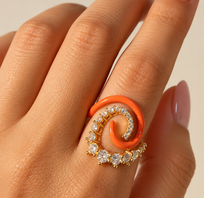 Enamel Swirl Ring