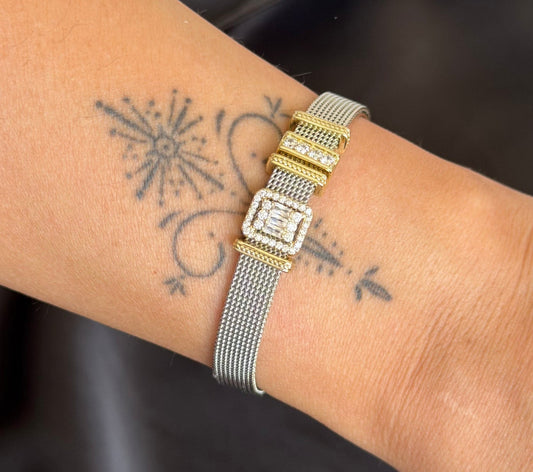 Silver Mesh Magnetic Strap