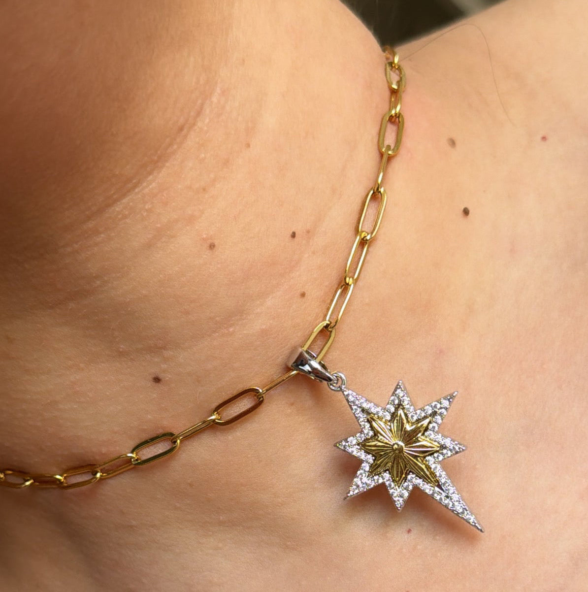 Paperclip North Star Choker