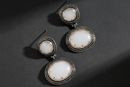 Resin Earring with Rhinestones