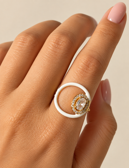 Enamel Stone Ring