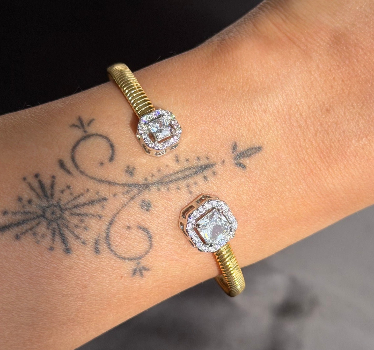 Square Diamond Bar Bangle