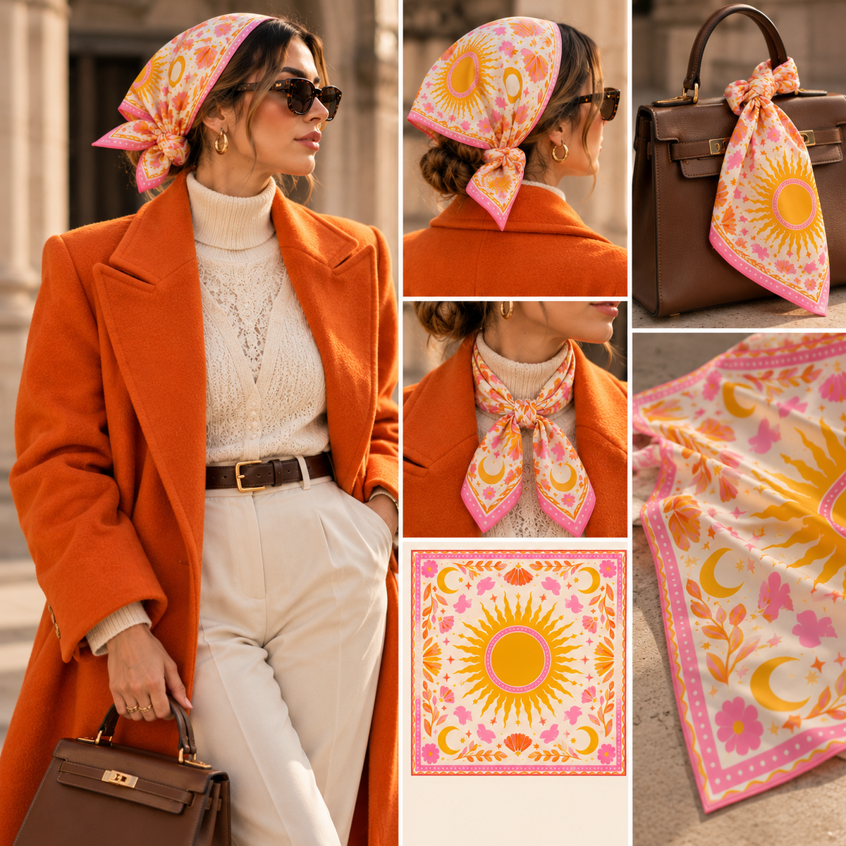 Retro Sun & Moon Scarf