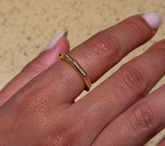 Hexagon Zircon Band