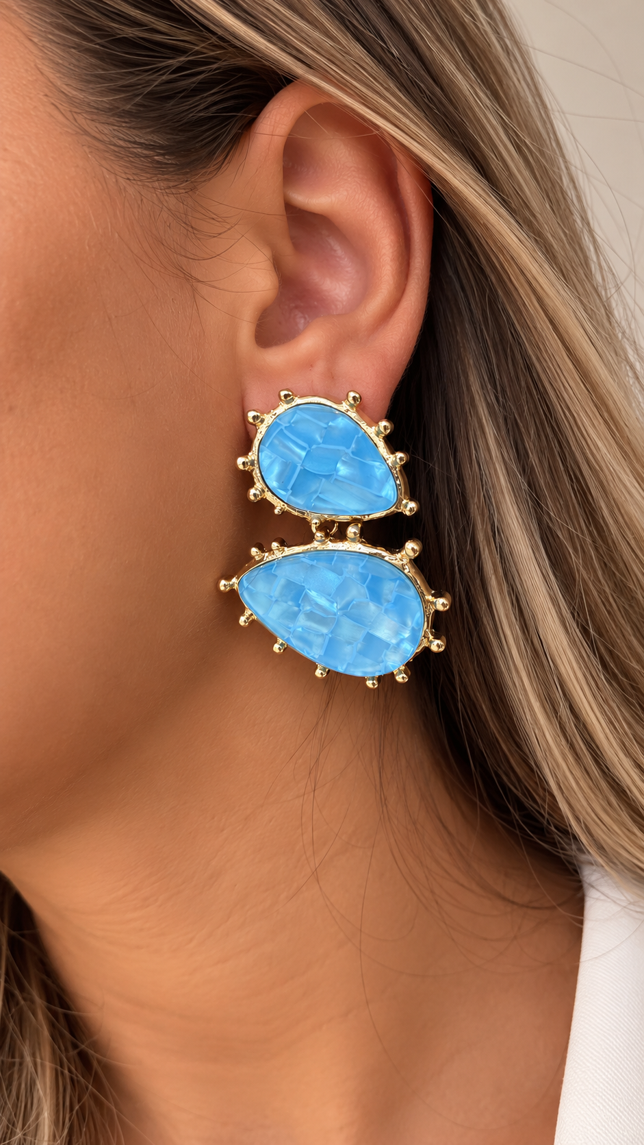 Mosaic Mother of Pearl Earring