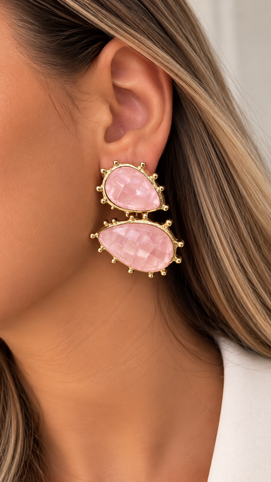 Mosaic Mother of Pearl Earring
